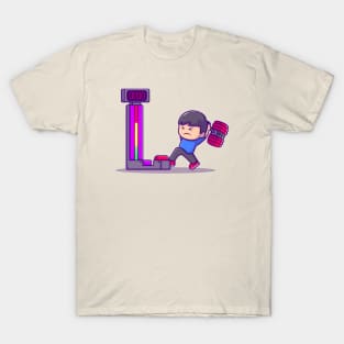 Cute People Playing Hammer Arcade Game T-Shirt